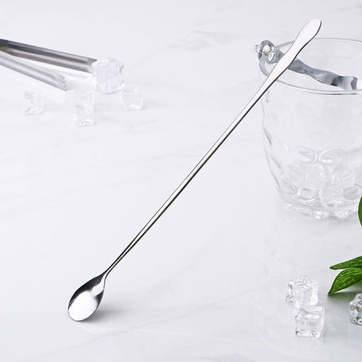 Ложка для коктейлей из нержавеющей стали, длина 31,5 см, цвет серебряный - Simaland фото 3