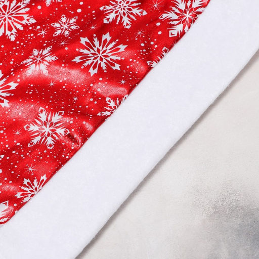 Цена за 6 шт. Колпак новогодний Белые снежинки 28х40 см, красный - Зимнее волшебство фото 7