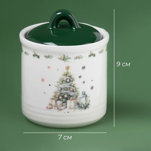 Сахарница новогодняя Доляна Приближение чуда, 150 мл, керамика, белая - Simaland фото 2