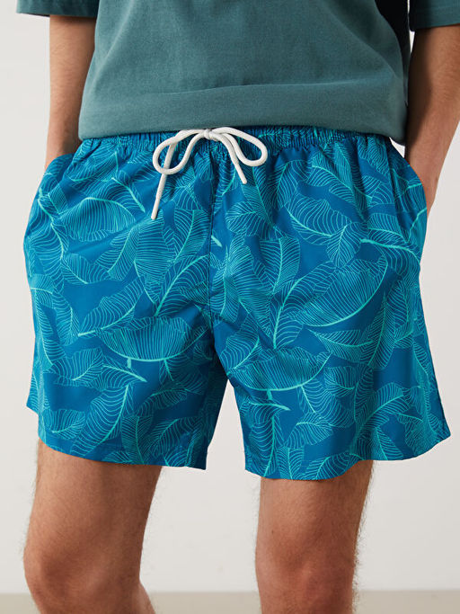 K?sa Boy Desenli Erkek Deniz ?ortu