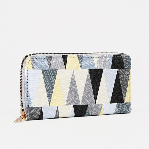 Кошелёк женский «Геометрия», на молнии, серый