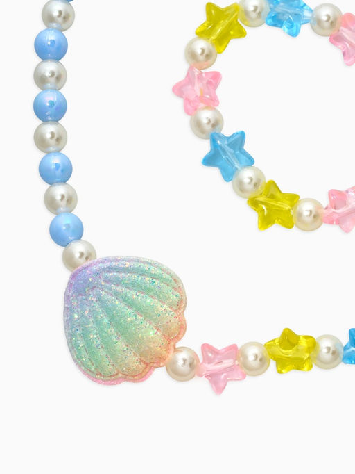 Набор детский «Выбражулька. Ракушка», 2 предмета: бусы, браслет, цветной