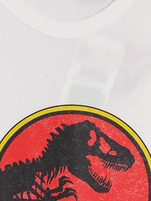Bisiklet Yaka Jurassic Park Bask?l? Erkek ?ocuk Ti??rt