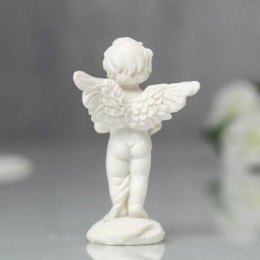 Фигурка полистоун Ангелочек с букетом роз, 7.2?4.5?2.8 см, МИКС
