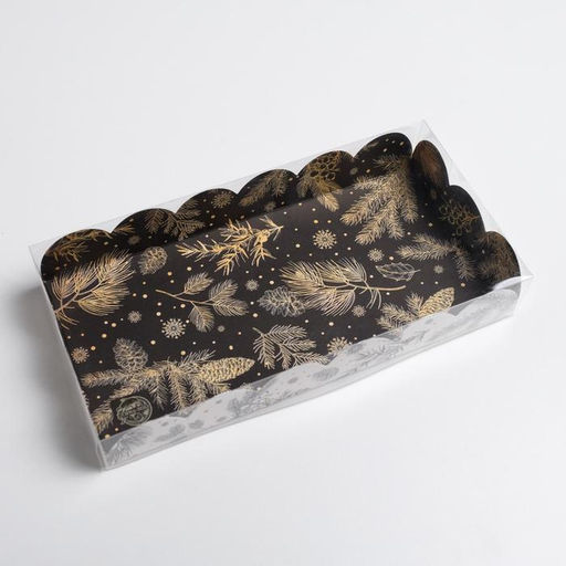 Цена за 5 шт. Коробка для кондитерских изделий с PVC крышкой «Тепла и счастья», 10.5 х 21 х 3 см