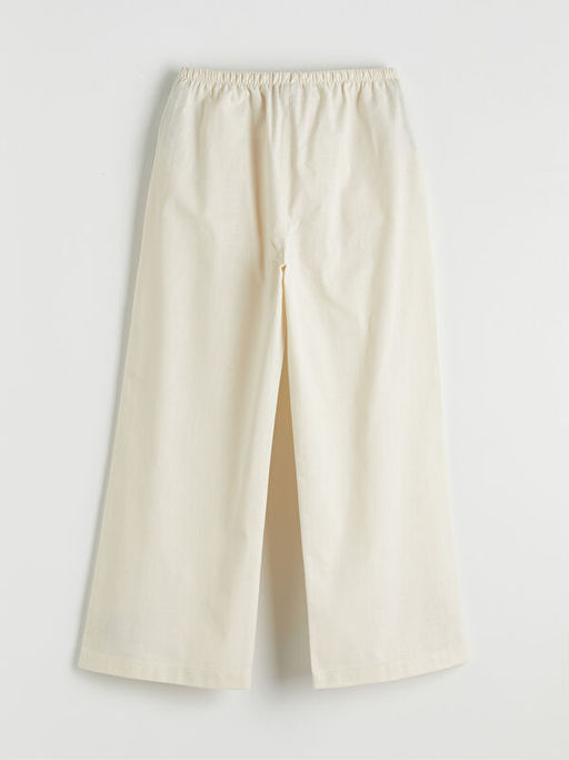 Beli Lastikli K?z ?ocuk Poplin Pantolon