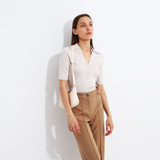 Сумка-багет на молнии, цвет молочный - Simaland фото 6