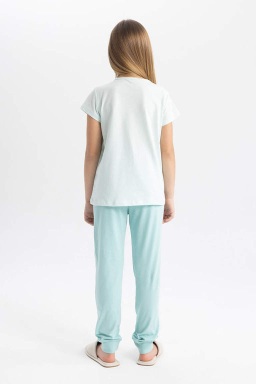 Пижамный комплект с короткими рукавами и принтом для девочек - Defacto фото 7