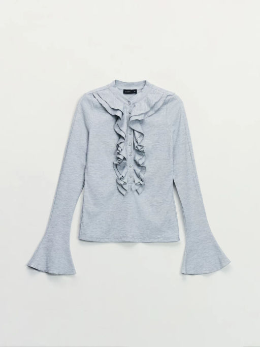 Приталенный лонгслив с воланами / Zarina