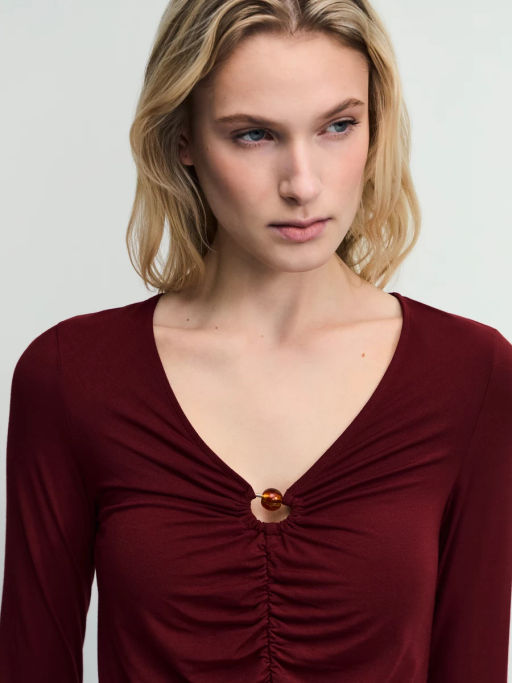 Облегающий лонгслив из модала / Zarina фото 6