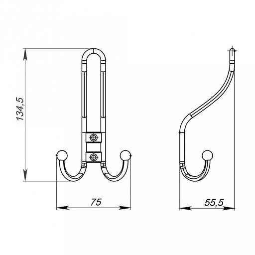 Крючок-вешалка №12, под хром (Россия) Товар отгружается без клеевой этикетки. - Домашняя мода фото 3