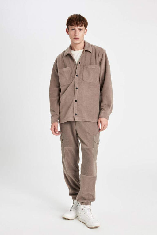 Флисовые спортивные штаны стандартного кроя с карманами-карго - Defacto фото 2