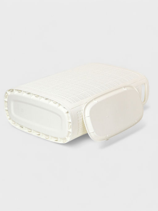 Плетёная корзина для белья с крышкой "Лён" 45л 43×20×60см, цвет белый