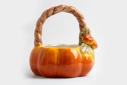 Конфетница, 21х21 см, керамика, оранжево-зеленая, Тыква, Bright pumpkin - Anna lafarg фото 3