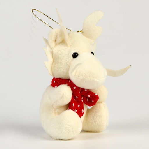 Мягкая игрушка Дракон в шарфике на подвесе, белый, цвет шарфа МИКС - Simaland фото 2