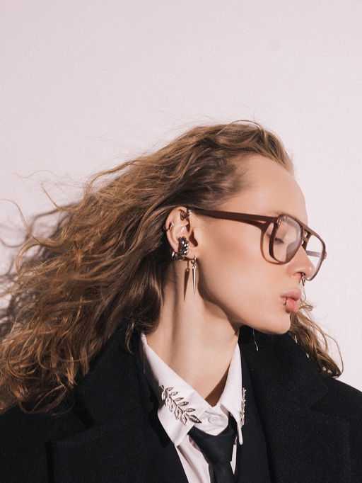 Серьги металл «Шипы» удлинённые, цвет серебро