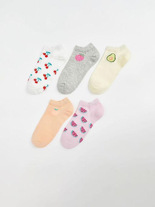 Desenli K?z ?ocuk Patik ?orap 5li