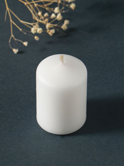 Набор: свеча - цилиндр 4×6 см, 70 г, 4 шт., белый