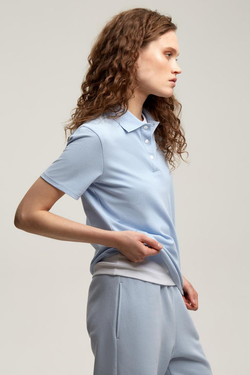 ЕВТ 3275/голубой кашемир джемпер-поло жен