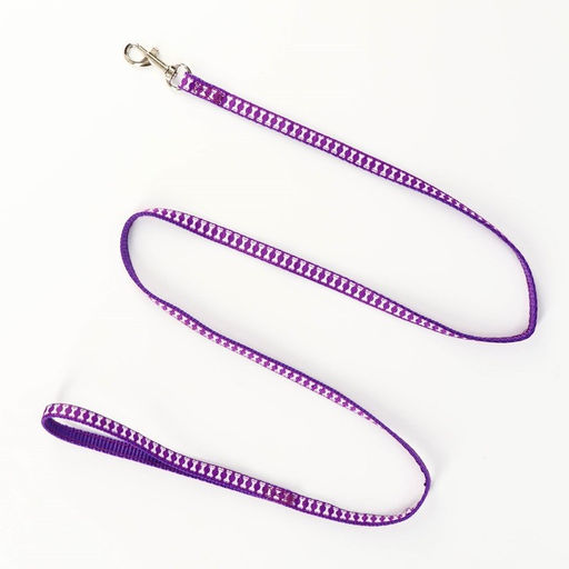 Комплект прошитый Косточки, ширина 1 см, поводок 120 см, шлейка 23-35 см, фиолетовый - Пижон фото 6