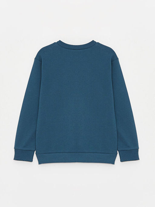 Bisiklet Yaka Bask?l? Uzun Kollu Erkek ?ocuk Sweatshirt - Waikiki фото 2