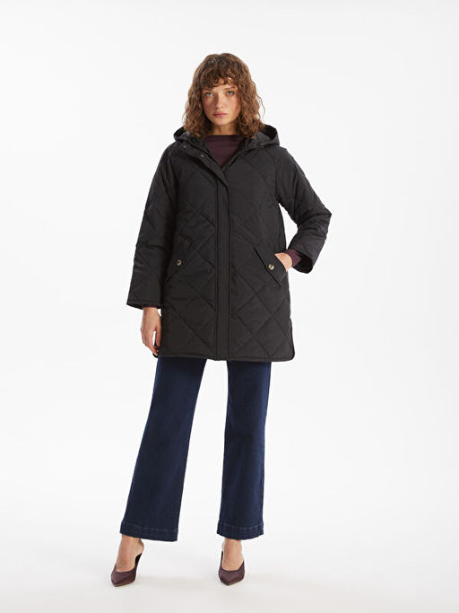 Kap??onlu Kapitone Oversize Kad?n ?i?me Mont