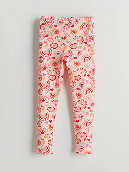 Beli Lastikli Bask?l? K?z ?ocuk Tayt 2li