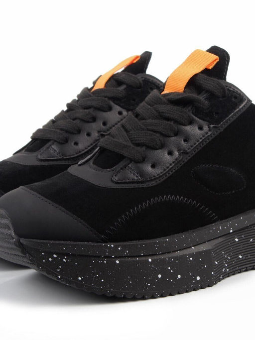 04-S77-41 BLACK Кроссовки женские (натуральная кожа, натуральная замша)