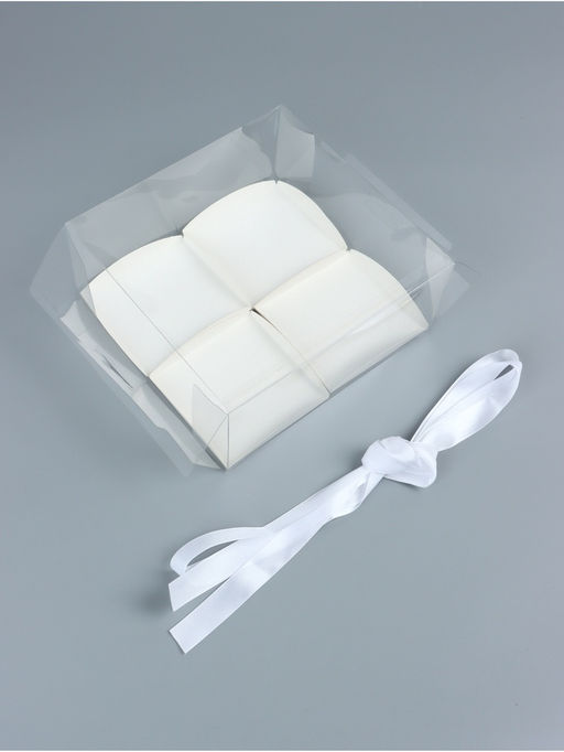 Коробка для пирожных 4 штуки, белая, 20×20×10 см