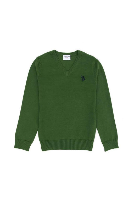 Зеленый базовый свитер для мальчика - U.s. polo assn фото 4