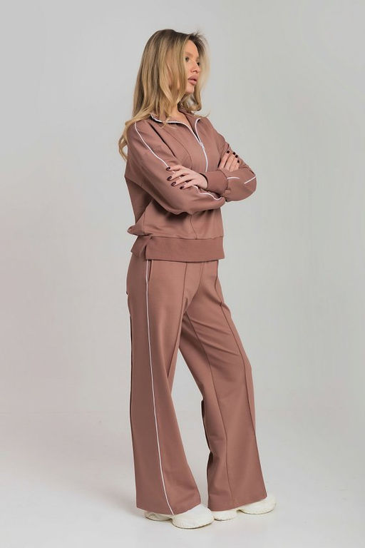 Костюм толстовка и брюки М325349к кофейный - Елена фото 3