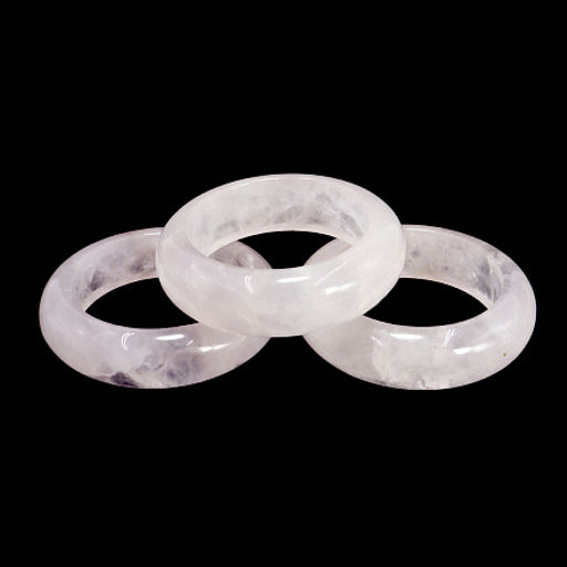 Кольцо из камня гладкое Розовый кварц привлекает любовь d-16-19мм