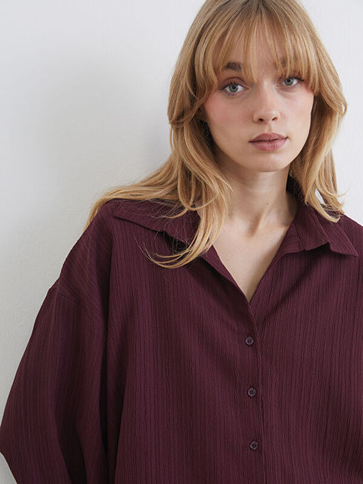 ?izgili Oversize Kad?n G?mlek