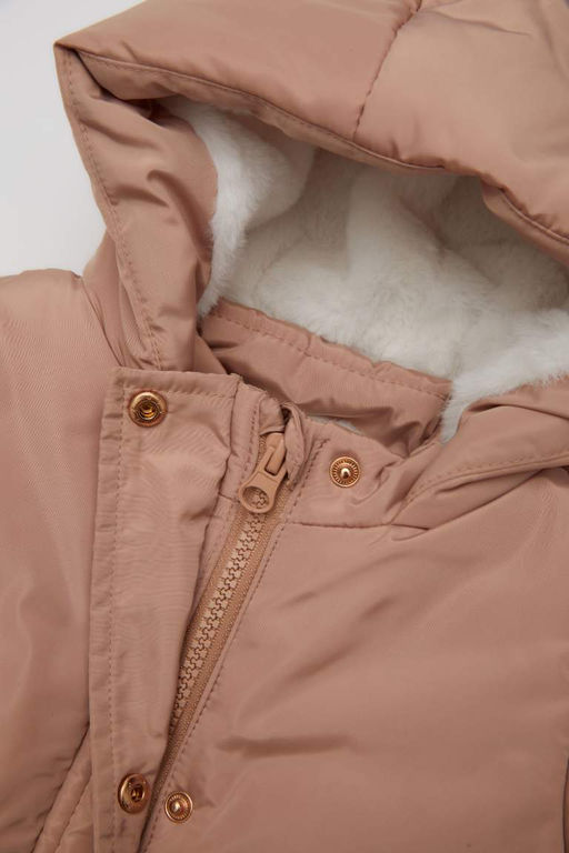 Водонепроницаемое пальто с капюшоном для маленьких девочек - Defacto фото 2