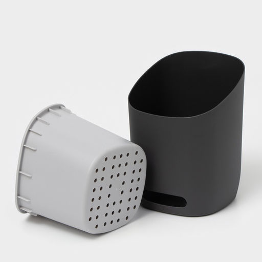 Подставка для столовых приборов IDEA «ИЗЛИ», 25×14.5×19 см, пластик, графитовая