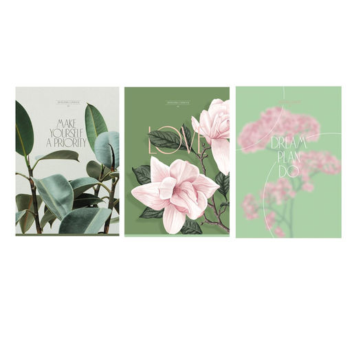 Тетрадь 80л. А4 "Flora", клетка (Т4ск80_лм 11902, "BG") матовая ламинация