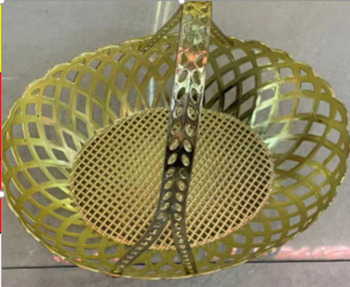 Ваза для фруктов с ручкой 31x24 см / 3124 /уп 120/золото/пластик - ГалеонТрейд фото 2