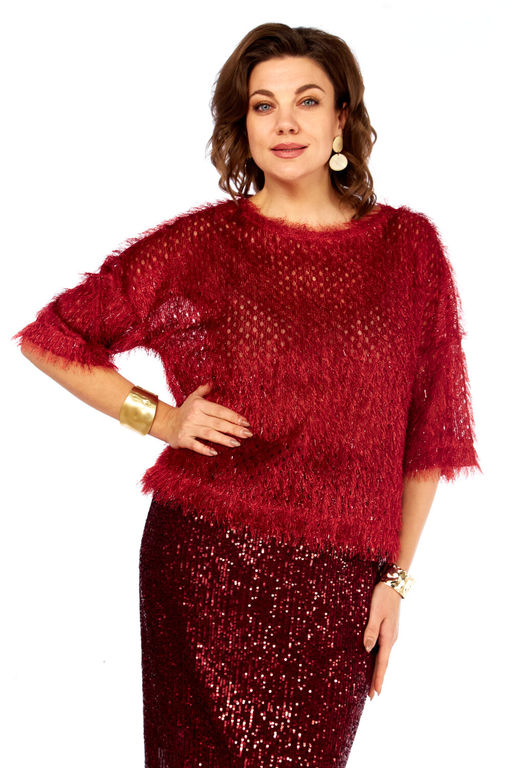 Костюм Olga Style Л413 темно-красный