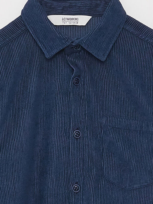 Basic Uzun Kollu Kadife Erkek ?ocuk G?mlek