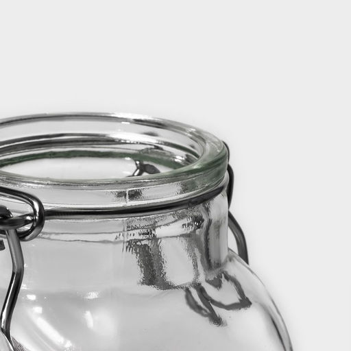 Цена за 2 шт. Банка для хранения сыпучих Доляна «Овал», 100 мл, 5.5×9 см, с бугельным замком, стекло