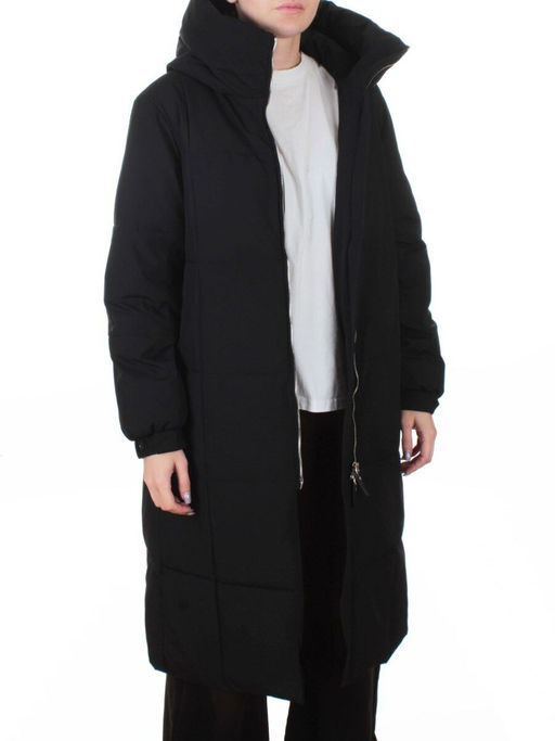 9917 BLACK Пальто зимнее женское (150 гр. холлофайбер)
