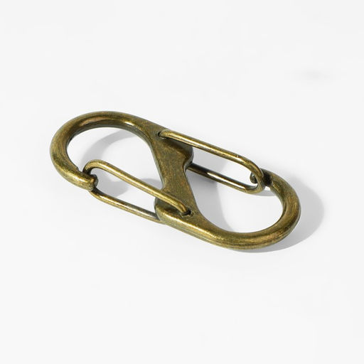 Цена за 2 шт. Карабин металлический, двойной, 40 18 мм, 5 шт, цвет бронзовый - Арт узор фото 2