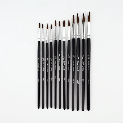 Кисть для рисования, пони круглые, набор 12 шт. № 1.2,3.4,5.6,7.8,9.10,11.12«Климт»