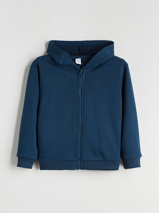 Kap??onlu Erkek ?ocuk Fermuarl? Sweatshirt