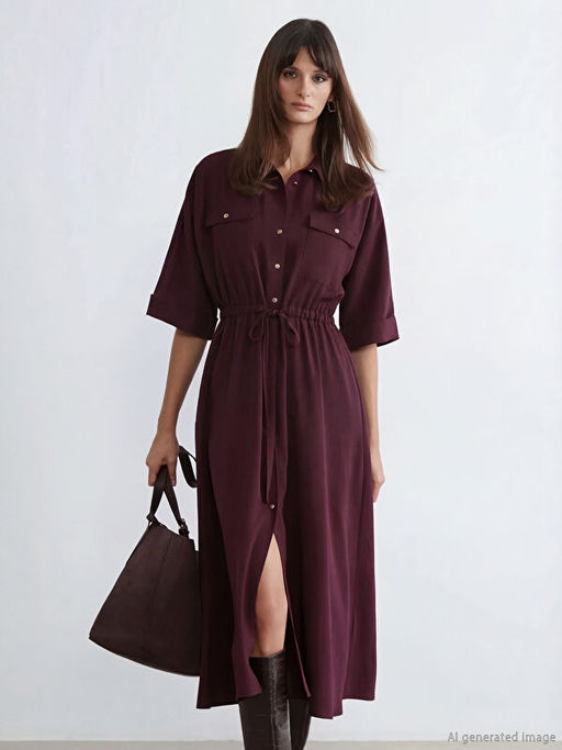 B?zg?l? Krep G?mlek Elbise