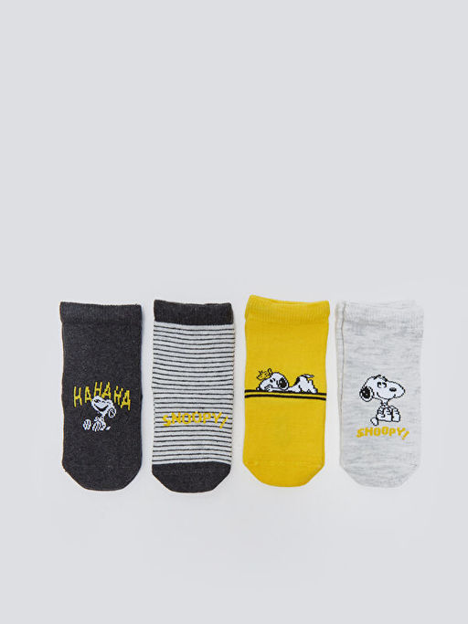 Snoopy Bask?l? Erkek Bebek Soket ?orap 4l? - Waikiki фото 2