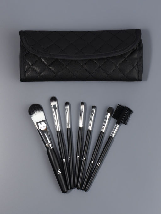 Набор кистей для макияжа SMOKY, 7 шт., футляр с кнопкой, чёрный