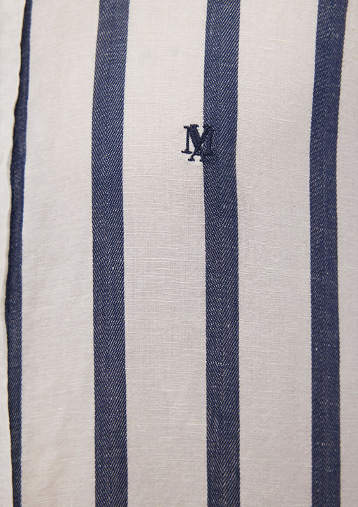 Lacivert Cizgili Gomlek - Mavi фото 5