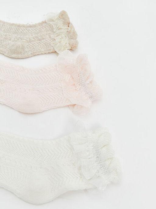 Dantel Detayl? K?z Bebek Soket ?orap 3l?