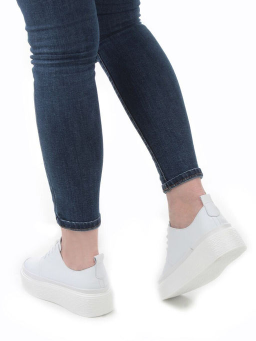 05-PDF88-1 WHITE Кроссовки женские (натуральная кожа)